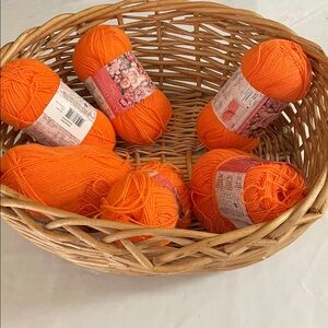 Rare FIND 6 NEW Skeins of Blue ANNE GEDDES RED HEART Baby Yarn TANGERINE